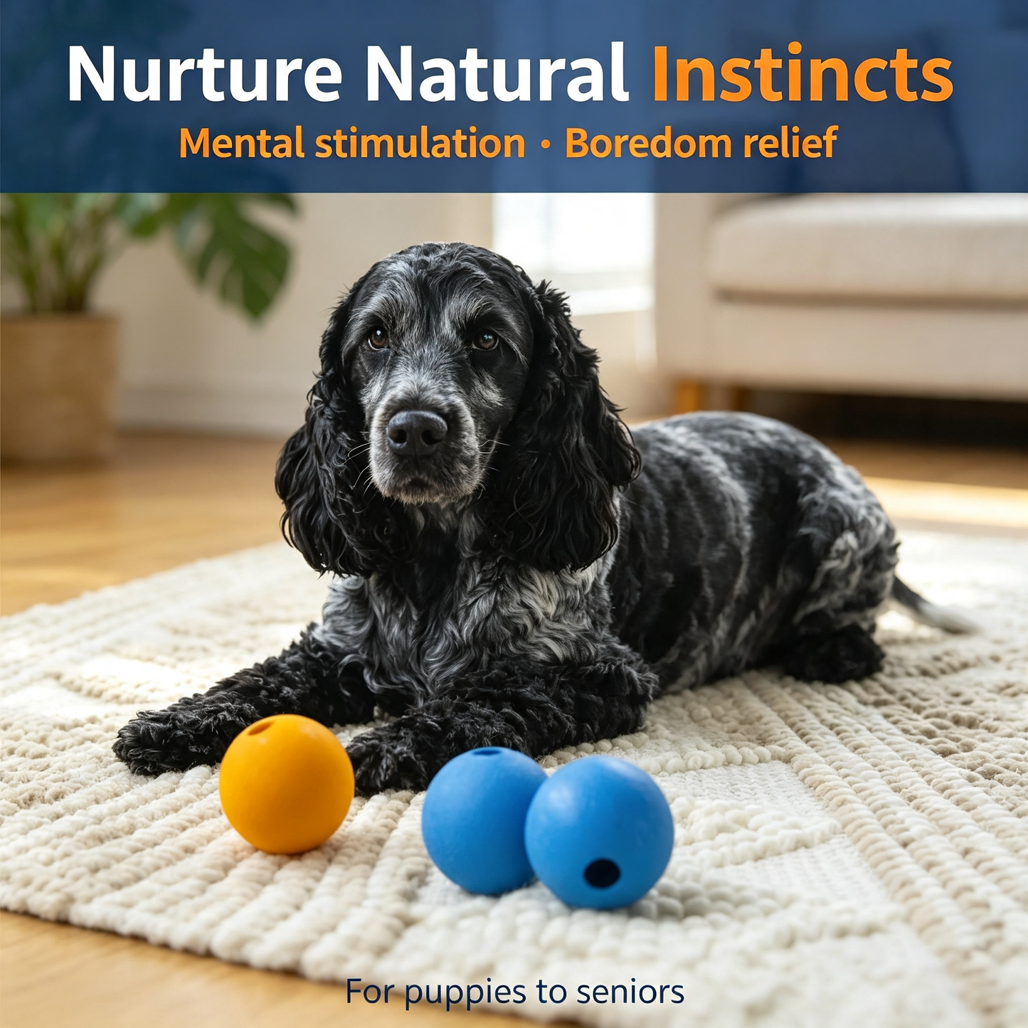 Natural Rubber Dog Fetch Balls, 3‑Pack Non‑Slip Chew Toy Balls for Dogs