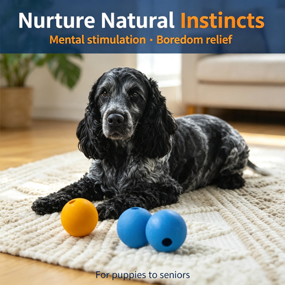 Natural Rubber Dog Fetch Balls, 3‑Pack Non‑Slip Chew Toy Balls for Dogs