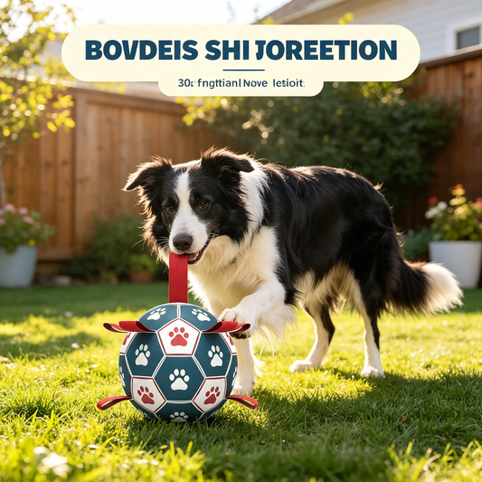 Dog Soccer Ball Toy with Webbing Tabs, Interactive Floating Fetch Toy for Medium Large Dogs
