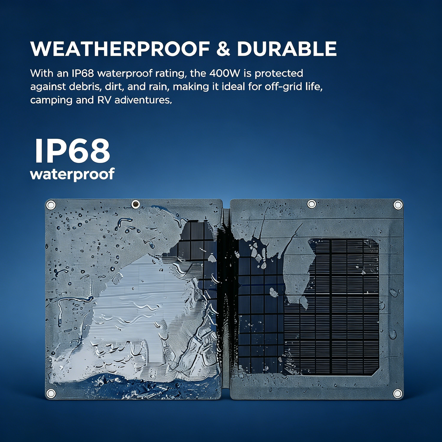 400W Portable Foldable Solar Panel with Stand - IP68 Waterproof