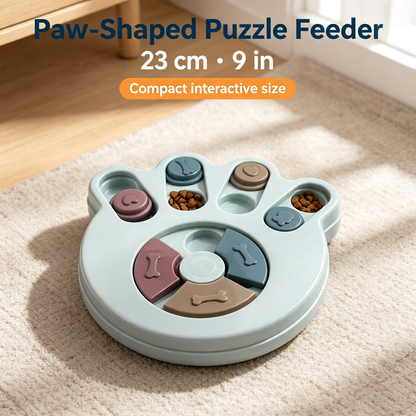 Paw‑Shaped Dog Puzzle Feeder, Interactive Treat Dispensing Toy for Mental Stimulation