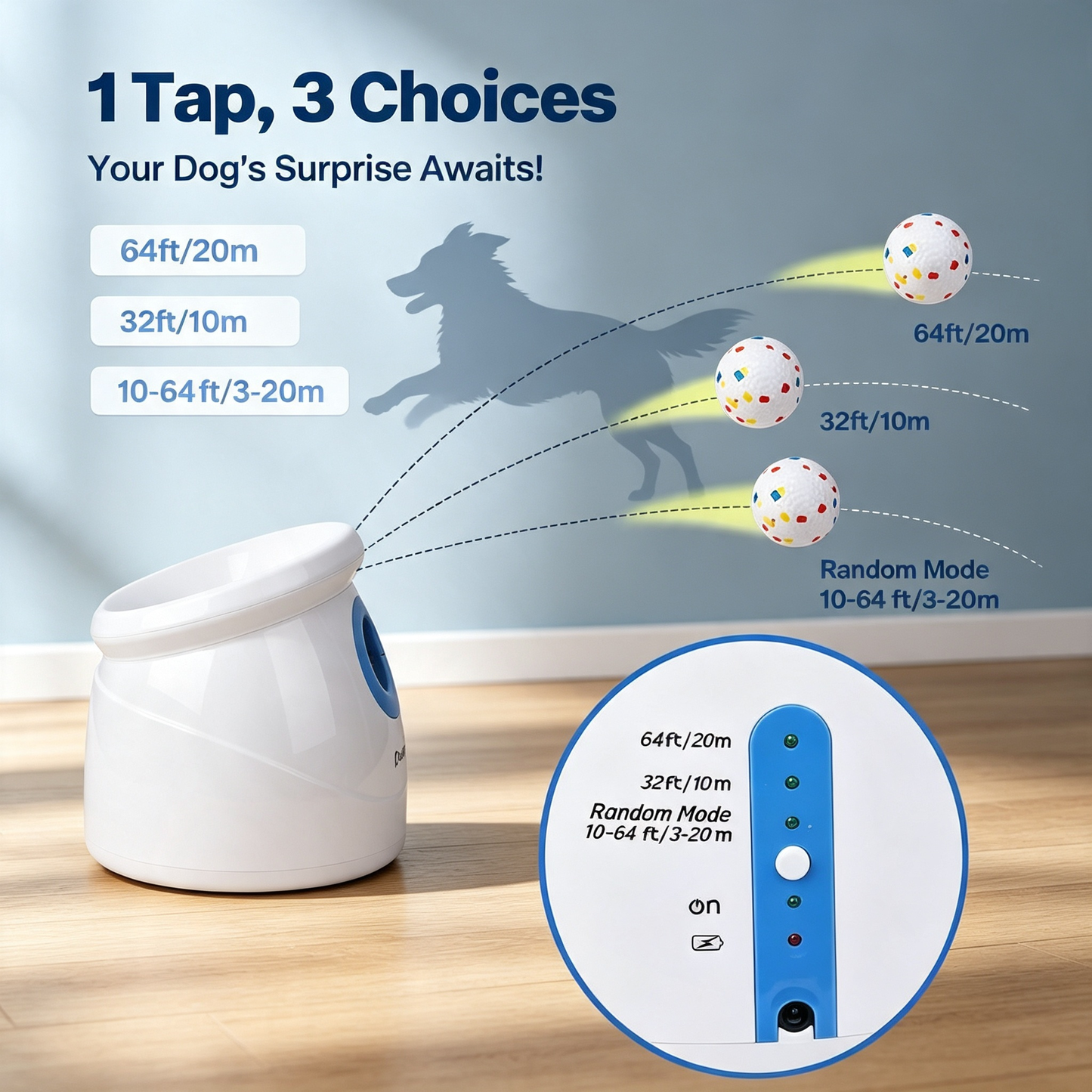 Automatic Dog Ball Launcher, Interactive Fetch Toy for Medium Large Dogs