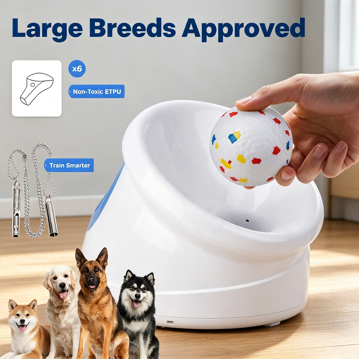Automatic Dog Ball Launcher, Interactive Fetch Toy for Medium Large Dogs
