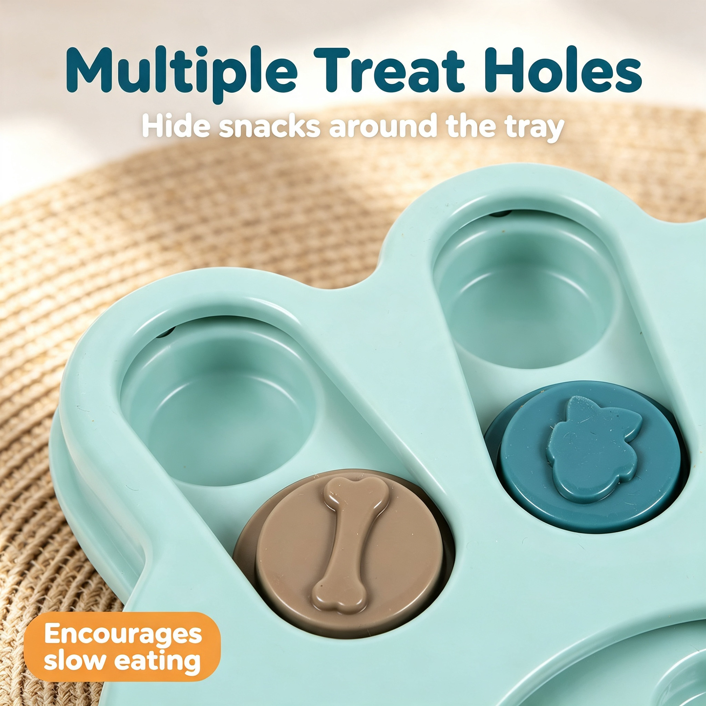Paw‑Shaped Dog Puzzle Feeder, Interactive Treat Dispensing Toy for Mental Stimulation